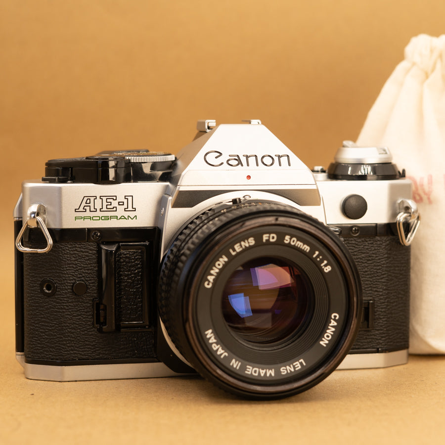 Canon AE-1 Program with 50mm f/1.8 Lens 35mm Film Camera