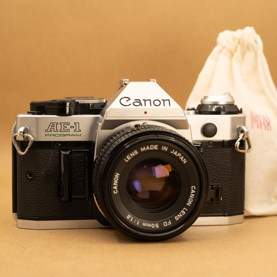 Canon AE-1 Program with 50mm f/1.8 Lens 35mm Film Camera