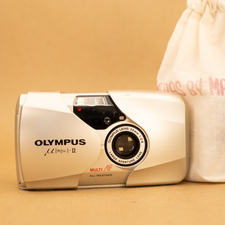 Olympus Mju II in Champagne 35mm Point and Shoot Film Camera