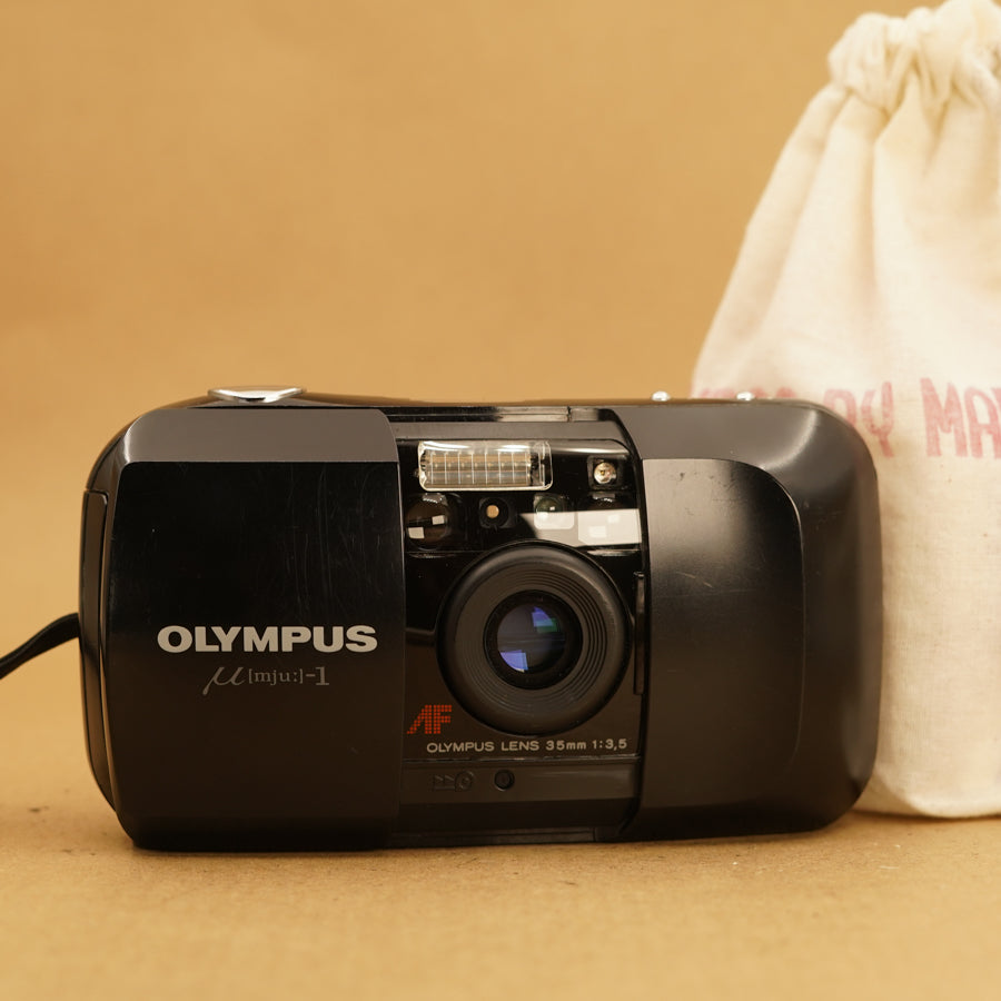 希少】OLYMPUS オリンパス μ mju; 初代 ミュー ブラック 【公式通販】
