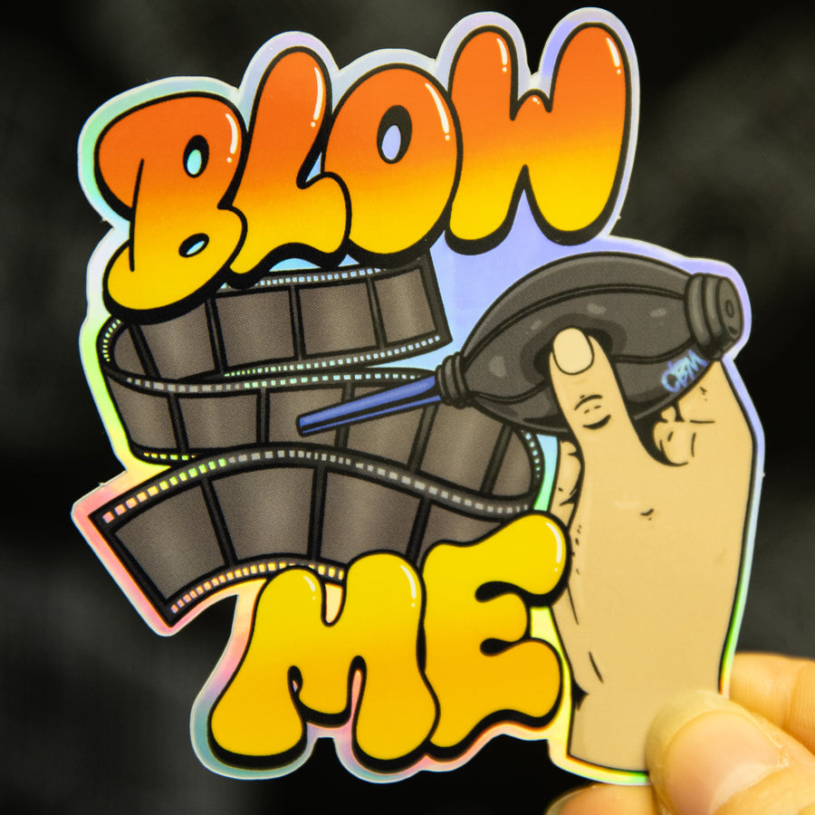 Blow me exclusive holographic 35mm film photography camera sticker