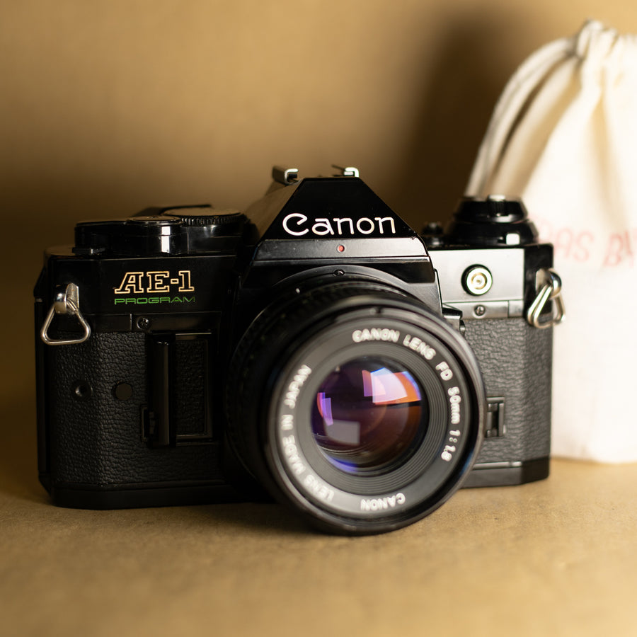 Black Canon AE-1 Program with 50mm f/1.8 Lens