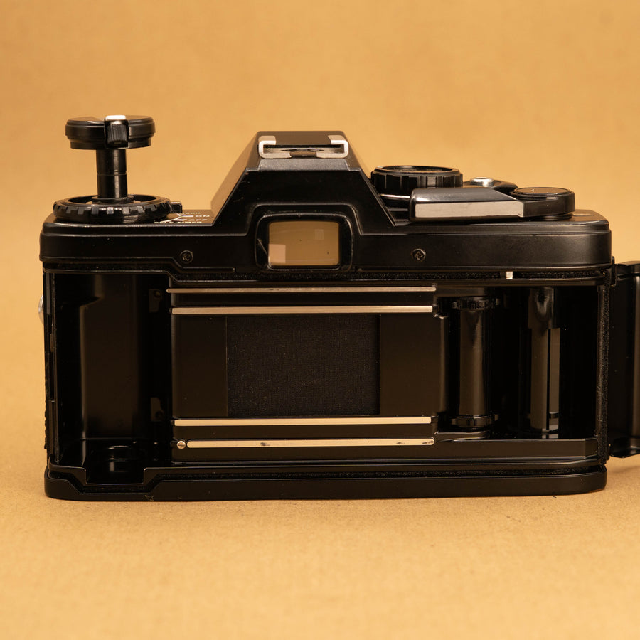 Black Olympus OM10 with 50mm f/1.8 Lens