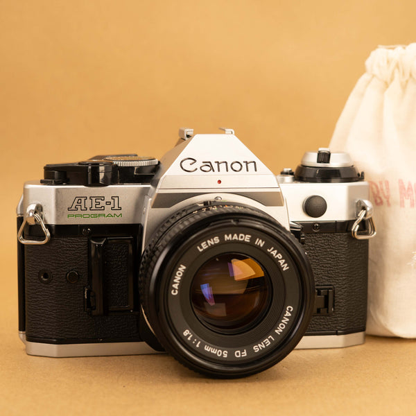 Canon AE-1 Program with 50mm f/1.8 Lens 35mm Film Camera