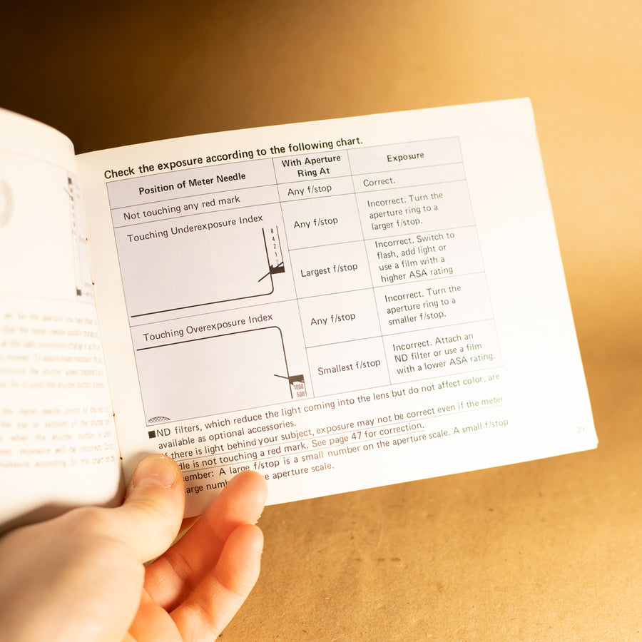 Original Canon AV-1 Instruction Manual for 35mm Film Camera
