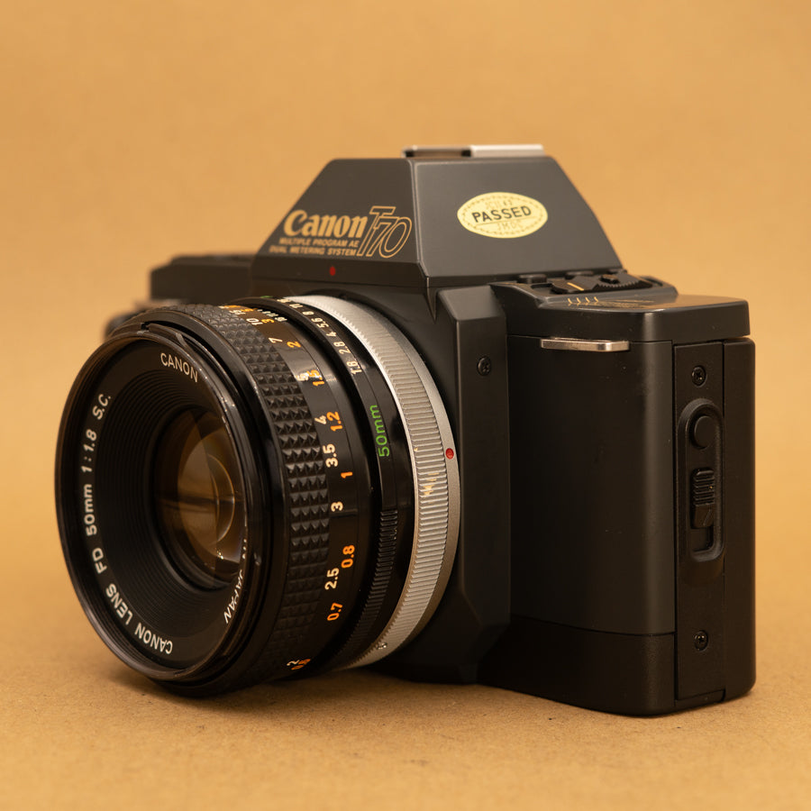 Canon T70 with 50mm f/1.8 Lens - Refurbished – Cameras By Max Ltd