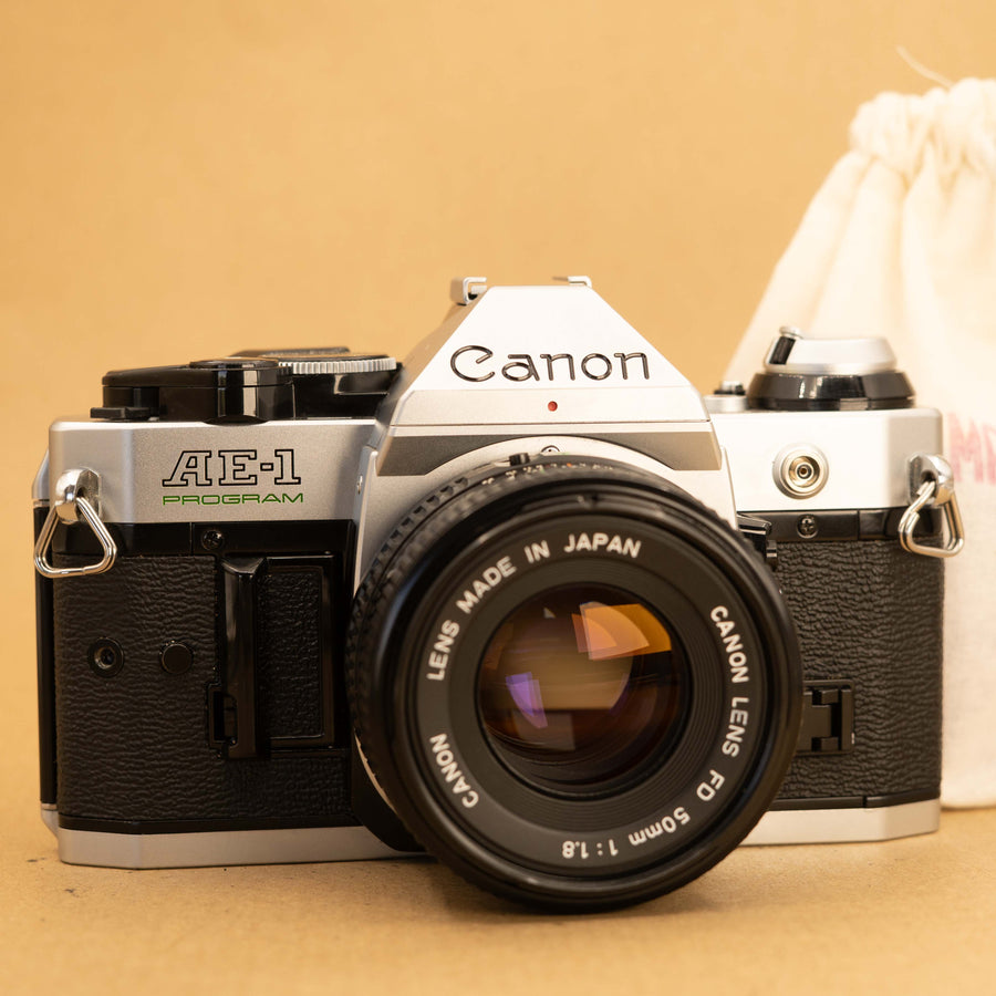 Canon AE-1 Program with 50mm f/1.8 Lens 35mm Film Camera