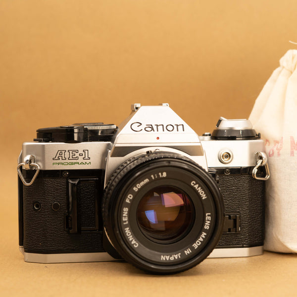 Canon AE-1 Program with 50mm f/1.8 Lens 35mm Film Camera