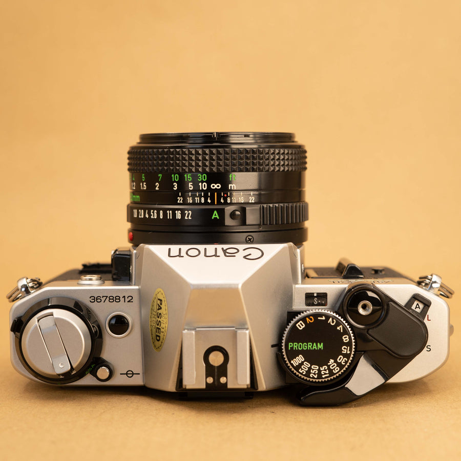 Canon AE-1 Program with 50mm f/1.8 Lens 35mm Film Camera