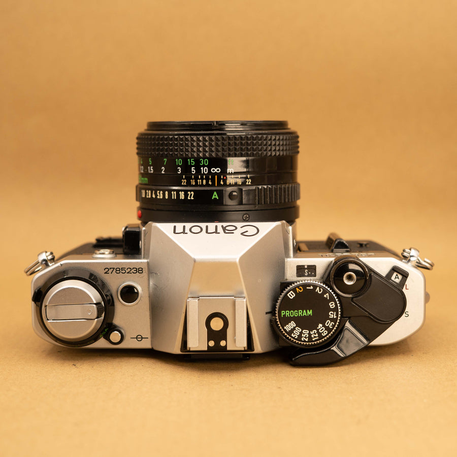 Canon AE-1 Program with 50mm f/1.8 Lens 35mm Film Camera