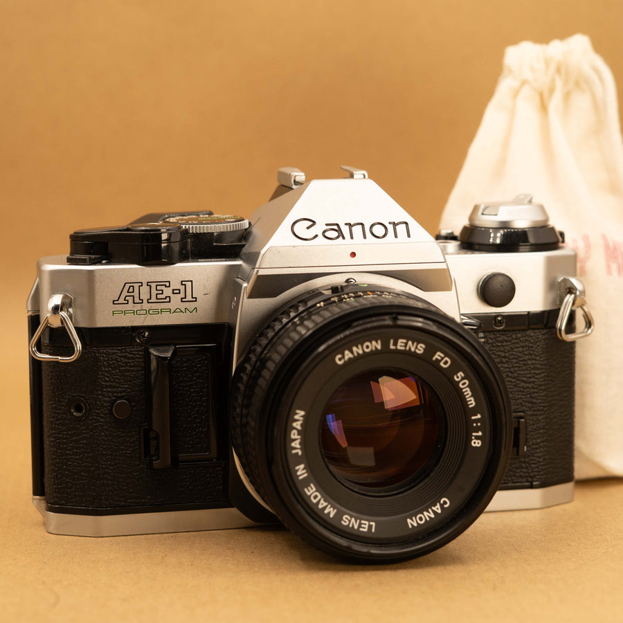 Canon AE-1 Program with 50mm f/1.8 Lens 35mm Film Camera