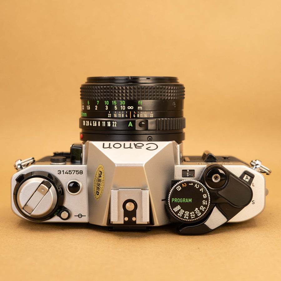 Canon AE-1 Program with 50mm f/1.8 Lens 35mm Film Camera