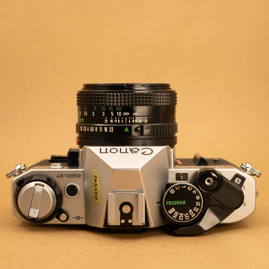 Canon AE-1 Program with 50mm f/1.8 Lens 35mm Film Camera