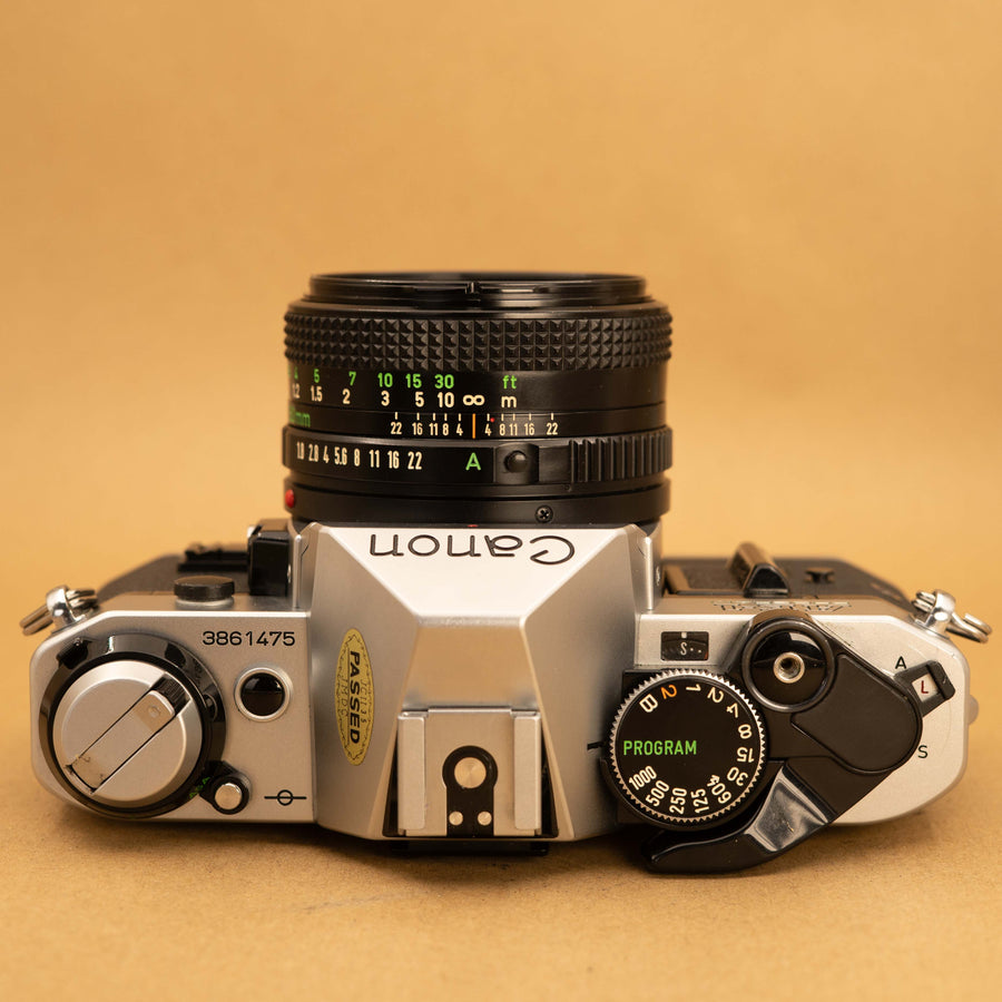 Canon AE-1 Program with 50mm f/1.8 Lens 35mm Film Camera