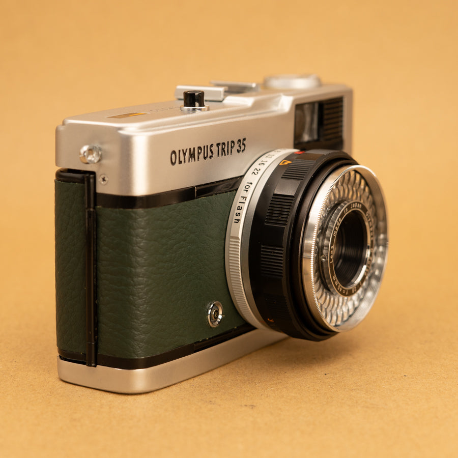 Dark Green Olympus Trip 35 with Roll of Film - Refurbished