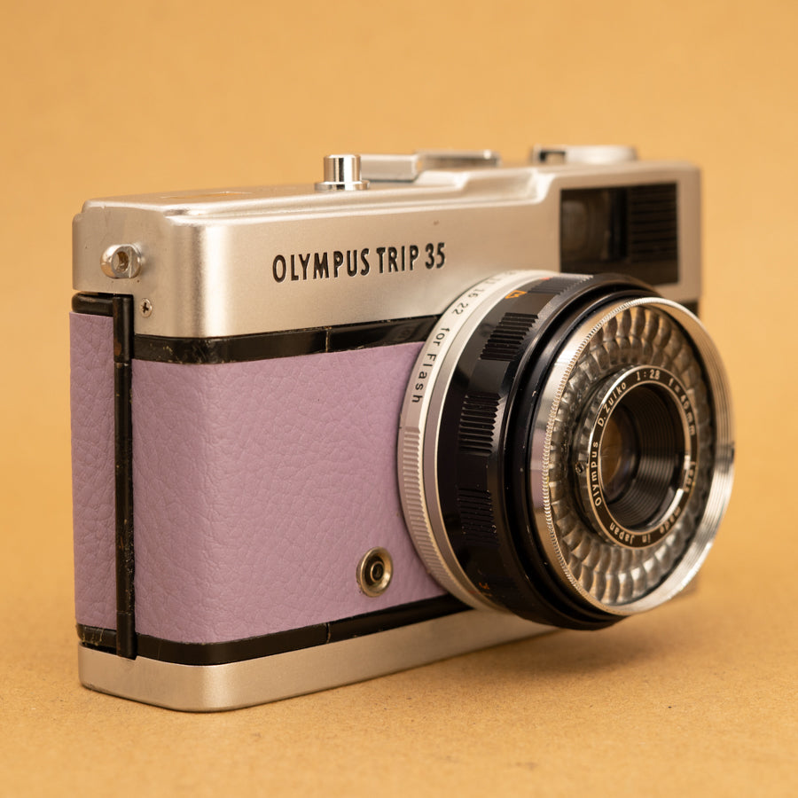 Lilac Olympus Trip 35 Film Camera with Roll of Film - Refurbished