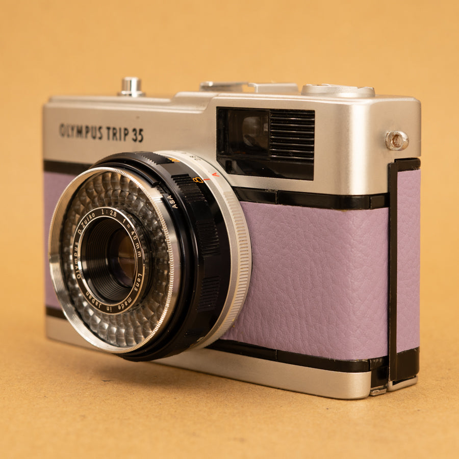 Lilac Olympus Trip 35 Film Camera with Roll of Film - Refurbished