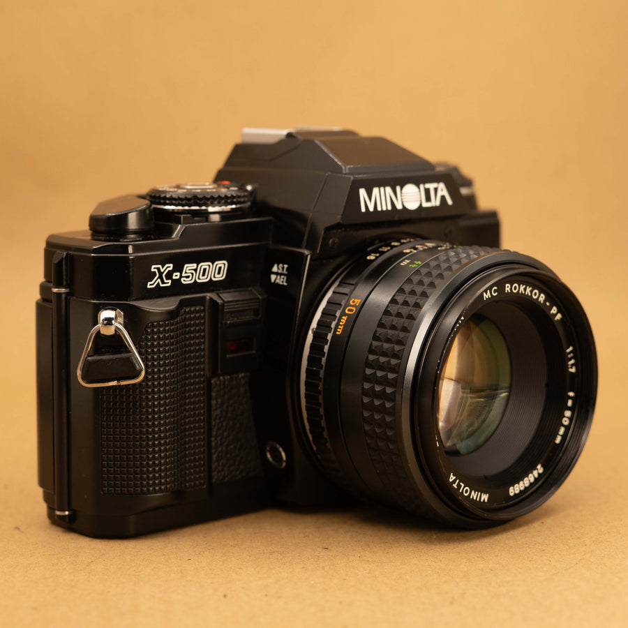 Black Minolta X-500 with 50mm f/1.7 Lens