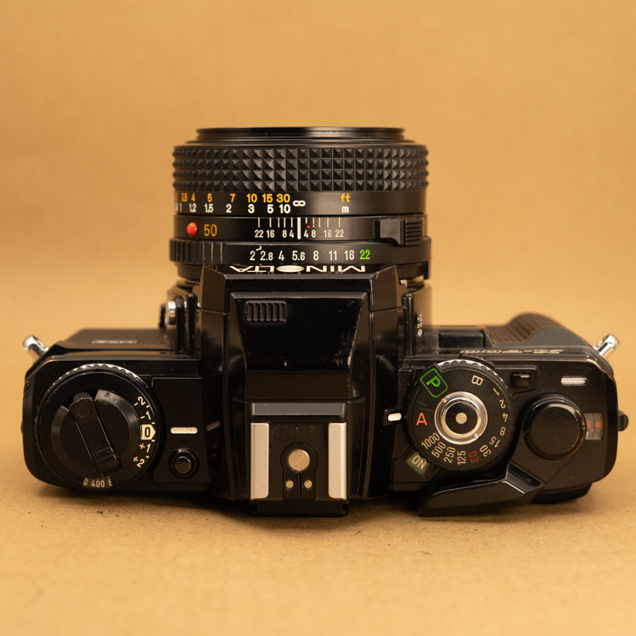 Black Minolta X-700 with 50mm f/2 Lens 35mm SLR Film Camera