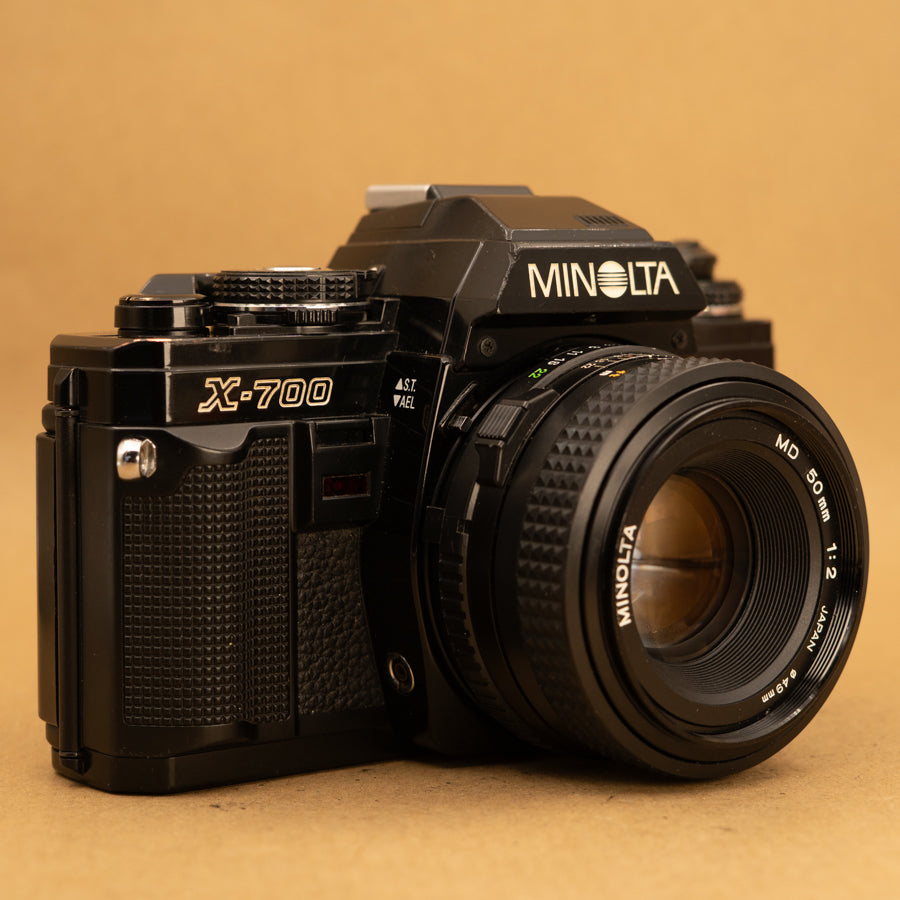 Black Minolta X-700 with 50mm f/2 Lens 35mm SLR Film Camera