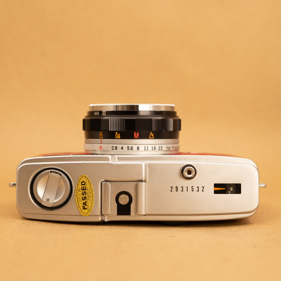 Red Olympus Trip 35 Film Camera with Roll of Film - Refurbished