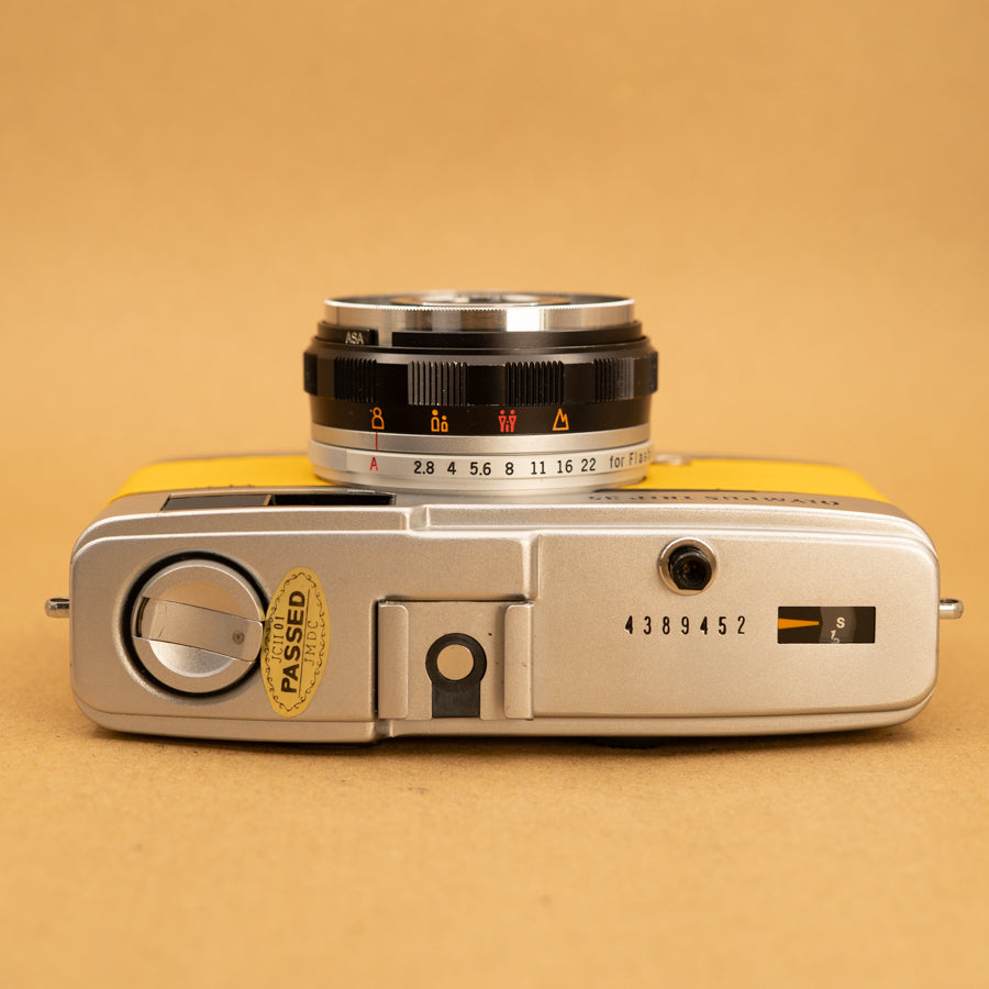 Yellow Olympus Trip 35 Film Camera with Roll of Film - Refurbished