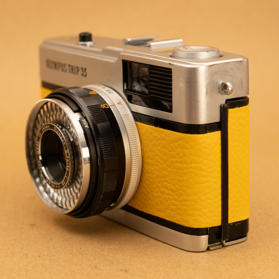 Yellow Olympus Trip 35 Film Camera with Roll of Film - Refurbished