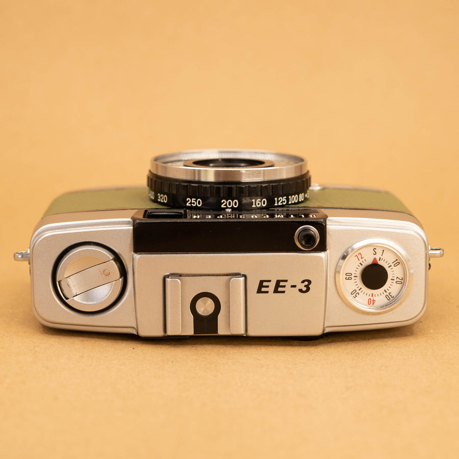 Green Olympus Pen EE-3 Half-frame 35mm Film Camera - Fully