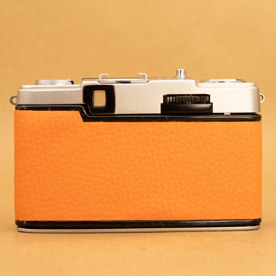 Orange Olympus Pen EE-3 Half-frame 35mm Film Camera - Fully