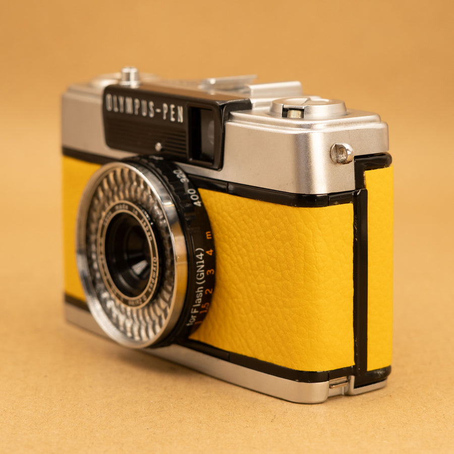 Yellow Olympus Pen EE-3 Half-frame 35mm Film Camera - Fully