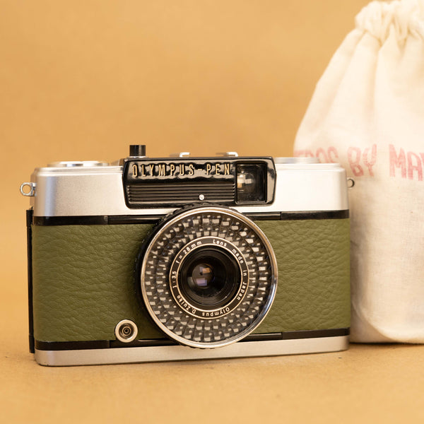 Green Olympus Pen EE-3 Half-frame 35mm Film Camera - Fully