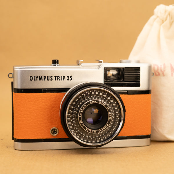 Orange Olympus Trip 35 Film Camera with Roll of Film - Refurbished