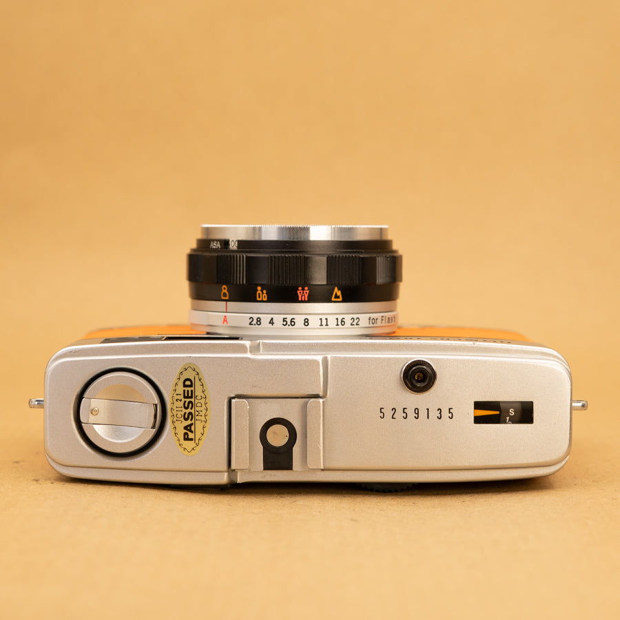 Orange Olympus Trip 35 Film Camera with Roll of Film - Refurbished