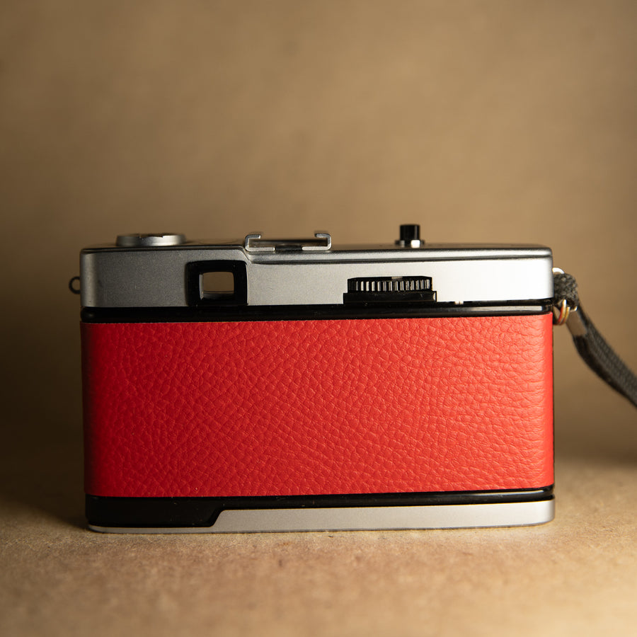 Red Olympus Trip 35 35mm film camera for beginners