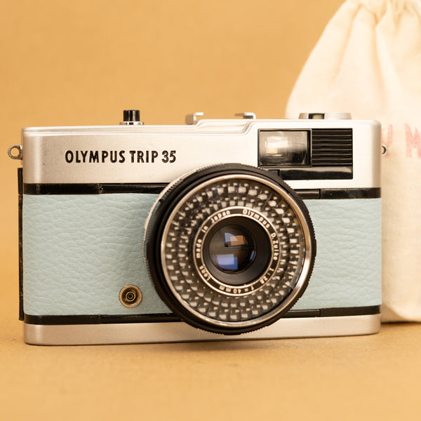 Baby Blue Olympus Trip 35 with Roll of Film - Refurbished