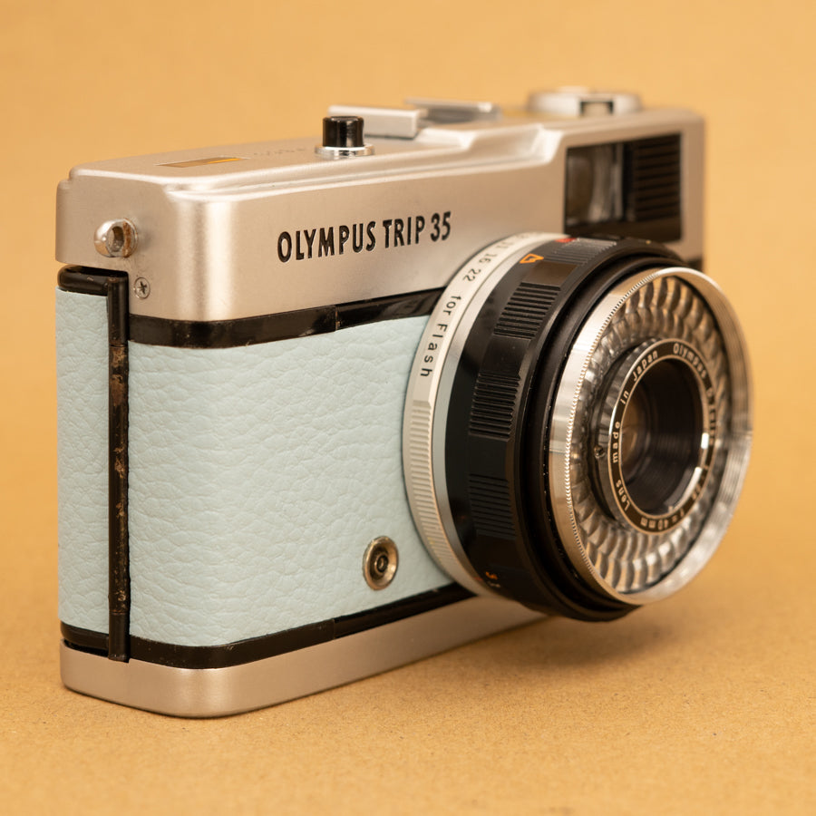 Baby Blue Olympus Trip 35 with Roll of Film - Refurbished