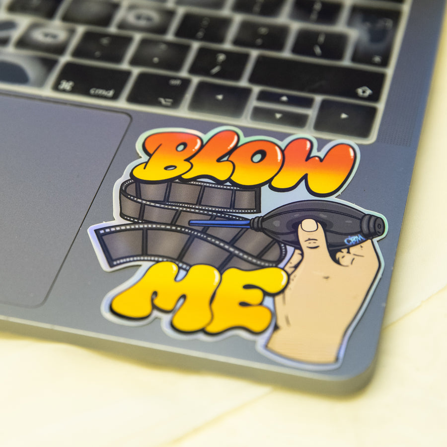 Blow me exclusive holographic 35mm film photography camera sticker