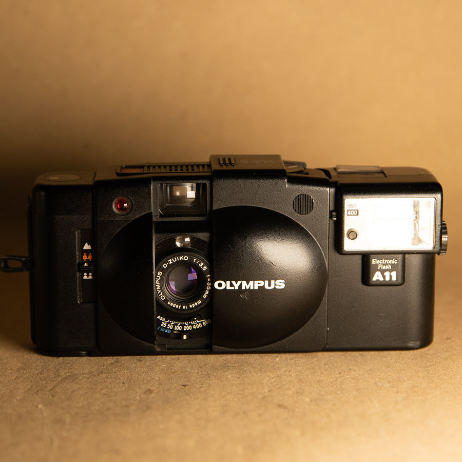 Olympus XA2 35mm point and shoot film camera with A11 flash